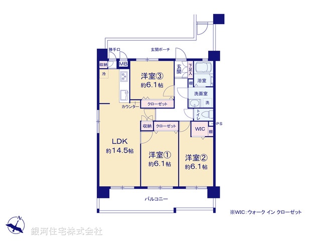G00387589 埼玉県ふじみ野市ふじみ野２丁目 中古マンション 3399万円【間取図】