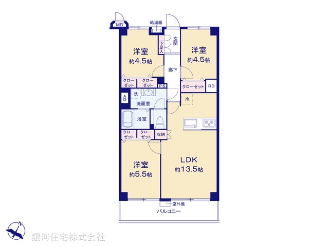 G00387713 東京都世田谷区南烏山１丁目 中古マンション 5680万円【間取図】