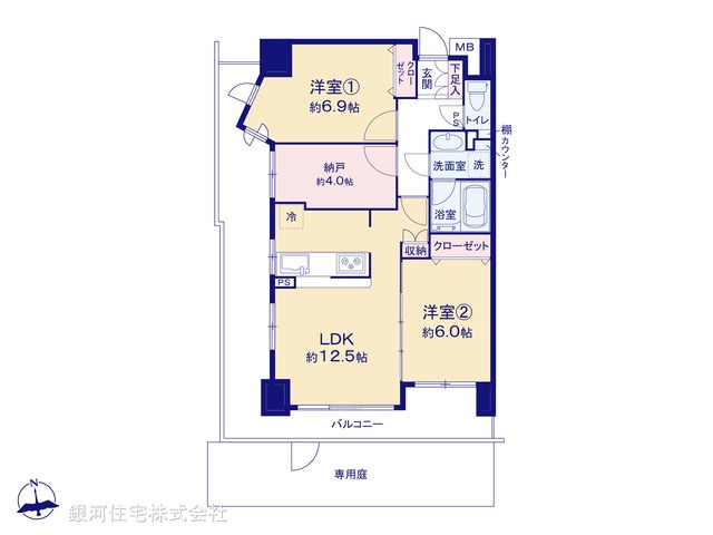 G00387801 神奈川県横浜市鶴見区向井町３丁目 中古マンション 3390万円【間取図】