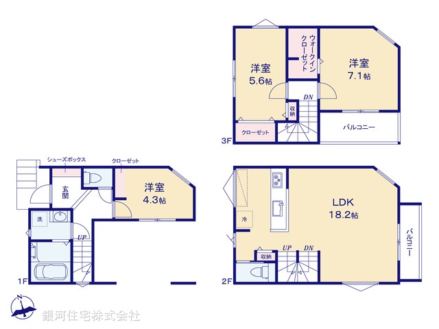 G00387827 埼玉県さいたま市南区鹿手袋２丁目 新築一戸建て 5530万円【間取図】