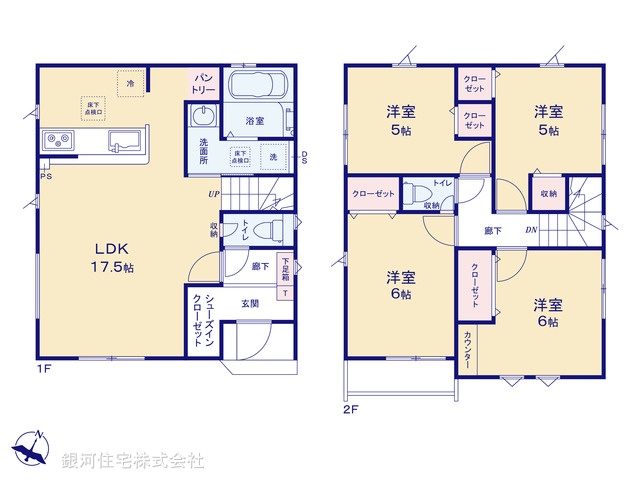 G00387861 神奈川県横浜市鶴見区寛政町 新築一戸建て 5290万円【間取図】