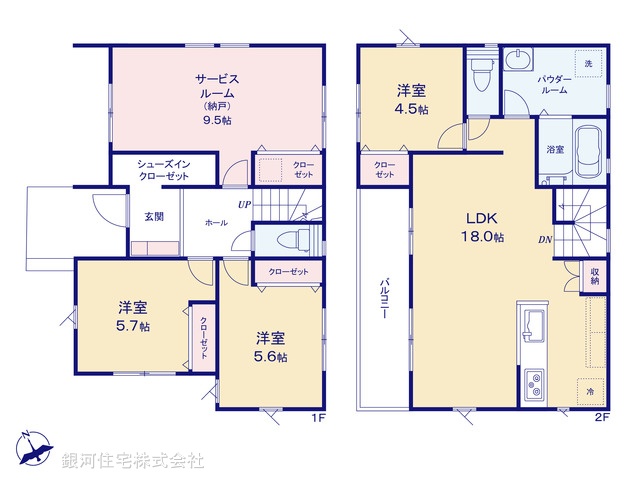 G00387894 神奈川県横浜市戸塚区名瀬町 新築一戸建て 5980万円【間取図】