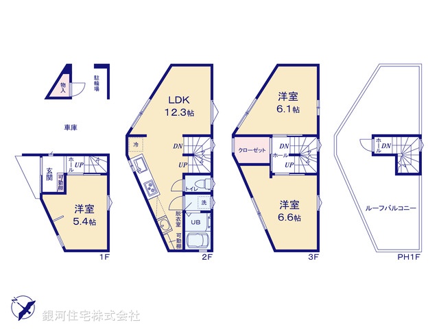G00387914 東京都江戸川区平井６丁目 新築一戸建て 5680万円【間取図】