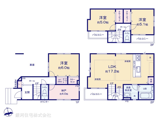 G00387924 千葉県市川市稲荷木２丁目 新築一戸建て 5199万円【間取図】