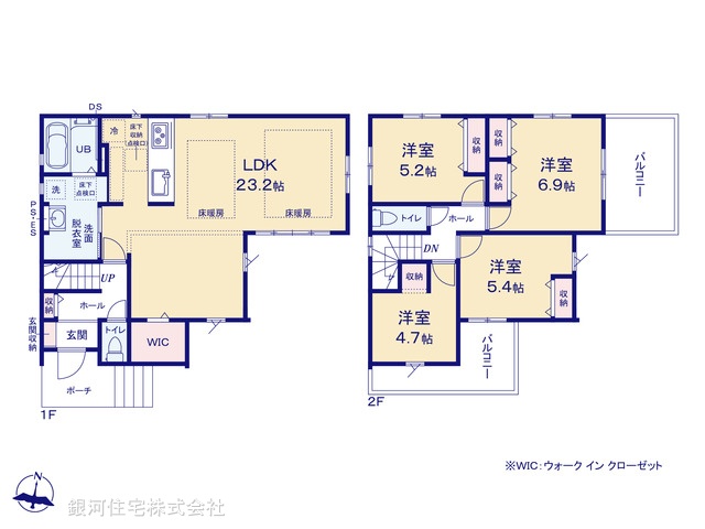 G00387954 千葉県松戸市稔台３丁目 新築一戸建て 5499万円【間取図】