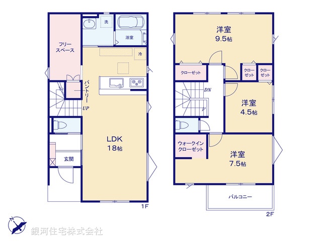 G00388071 埼玉県越谷市大字下間久里 新築一戸建て 4298万円【間取図】