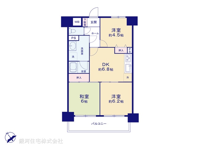 G00388120 千葉県市原市姉崎 中古マンション 650万円【間取図】