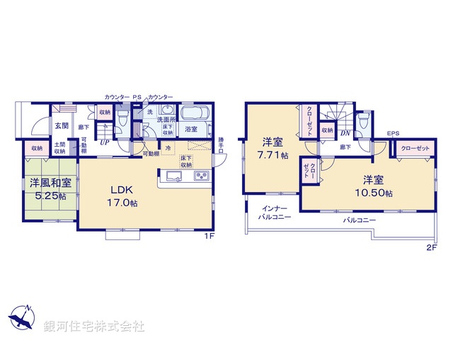 G00388121 埼玉県桶川市大字坂田 新築一戸建て 3898万円【間取図】
