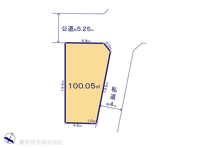G00388174 東京都立川市栄町３丁目 土地 4480万円【区画図】