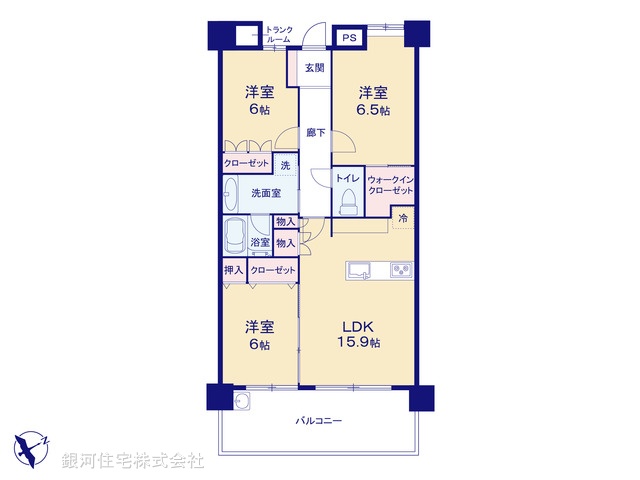 G00388192 埼玉県入間市扇台１丁目 中古マンション 2730万円【間取図】