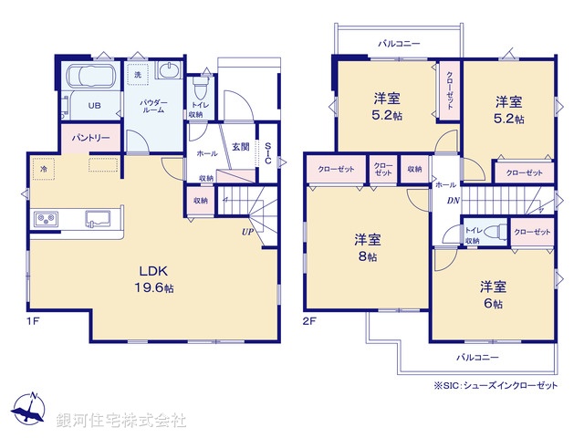 G00388214 神奈川県藤沢市天神町３丁目 新築一戸建て 5399万円【間取図】