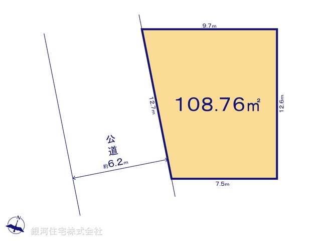 G00388225 神奈川県厚木市妻田西３丁目 土地 2680万円【区画図】