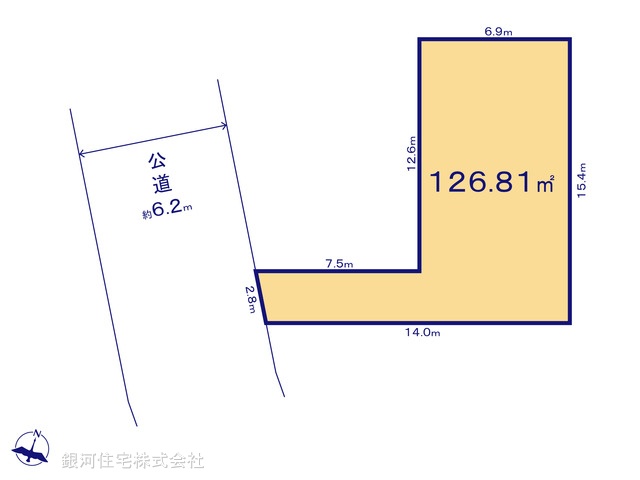 G00388226 神奈川県厚木市妻田西３丁目 土地 2580万円【区画図】