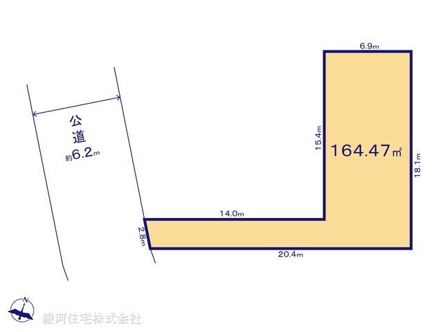 G00388227 神奈川県厚木市妻田西３丁目 土地 2580万円【区画図】