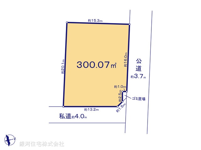 G00388239 埼玉県北葛飾郡松伏町大字築比地 土地 1180万円【区画図】
