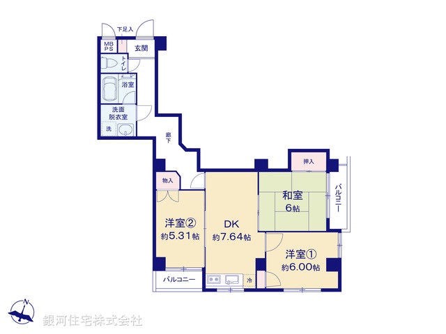 G00388245 神奈川県綾瀬市上土棚南２丁目 中古マンション 1090万円【間取図】