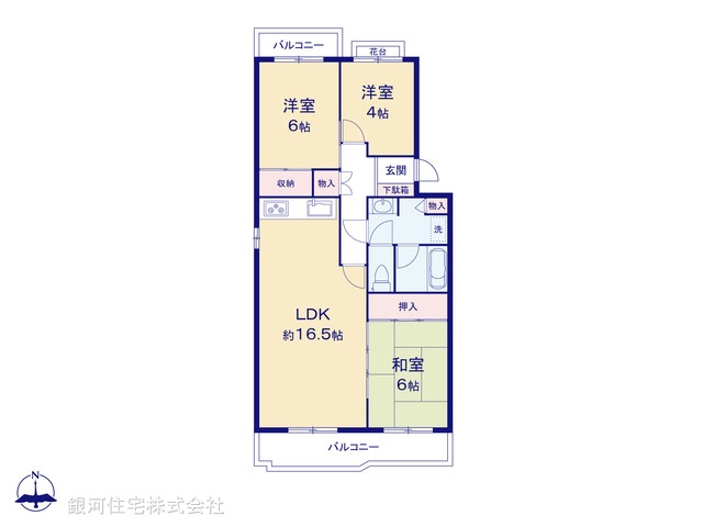 G00388277 神奈川県厚木市宮の里４丁目 中古マンション 998万円【間取図】