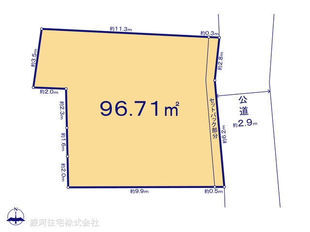G00388302 東京都港区高輪４丁目 土地 3億6800万円 土地面積96.71m² (約29.25坪)【区画図】