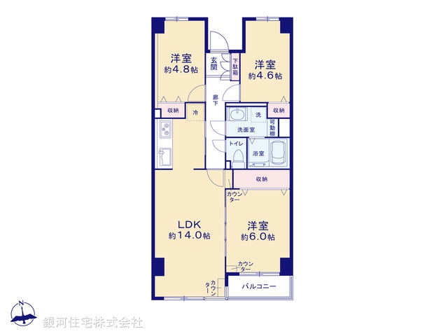 G00388313 東京都江東区東砂７丁目 中古マンション 4590万円【間取図】