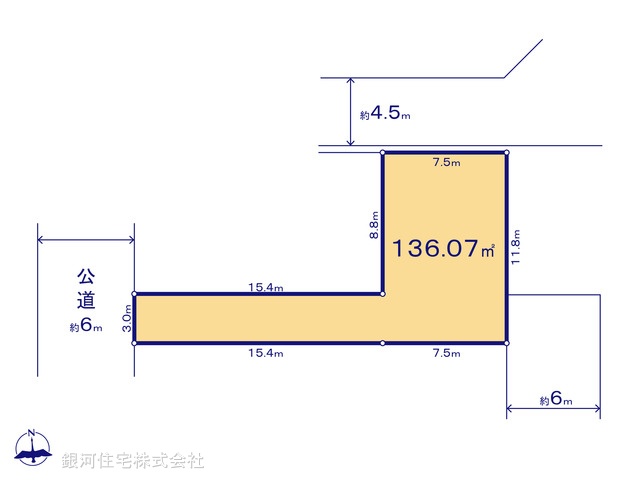 G00388318 東京都青梅市新町５丁目 土地 2180万円【区画図】