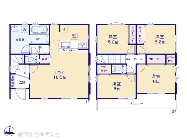 G00388329 千葉県松戸市栄町西５丁目 新築一戸建て 5199万円【間取図】