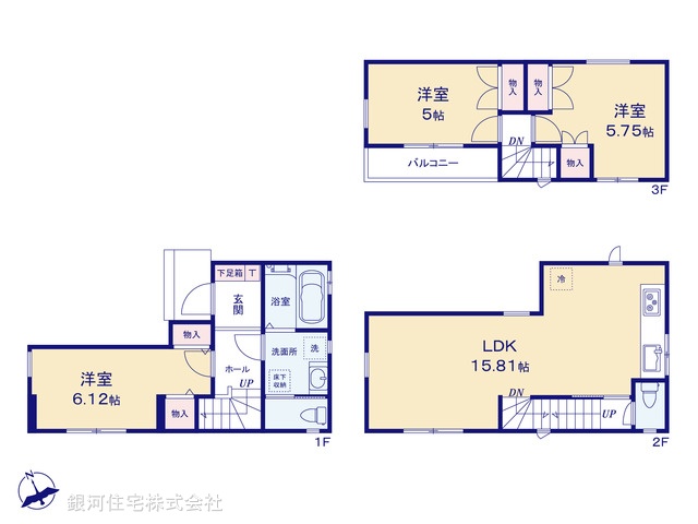 G00388373 千葉県市川市市川南４丁目 新築一戸建て 5398万円【間取図】