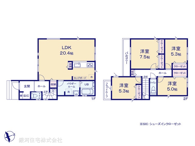 G00388400 東京都日野市日野本町４丁目 新築一戸建て 6590万円【間取図】