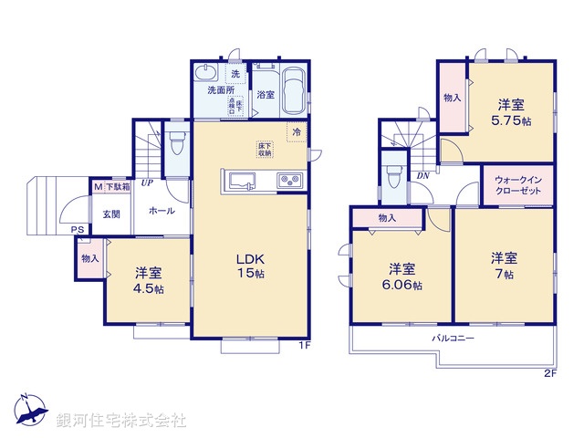 G00388404 東京都町田市原町田２丁目 新築一戸建て 6490万円【間取図】