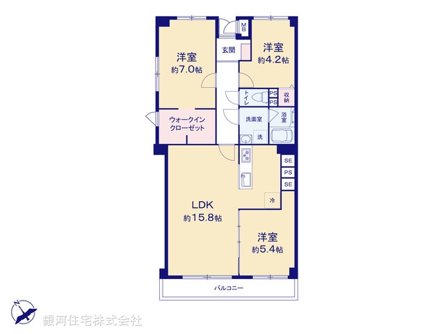G00388410 神奈川県横浜市保土ヶ谷区仏向町 中古マンション 2280万円【間取図】