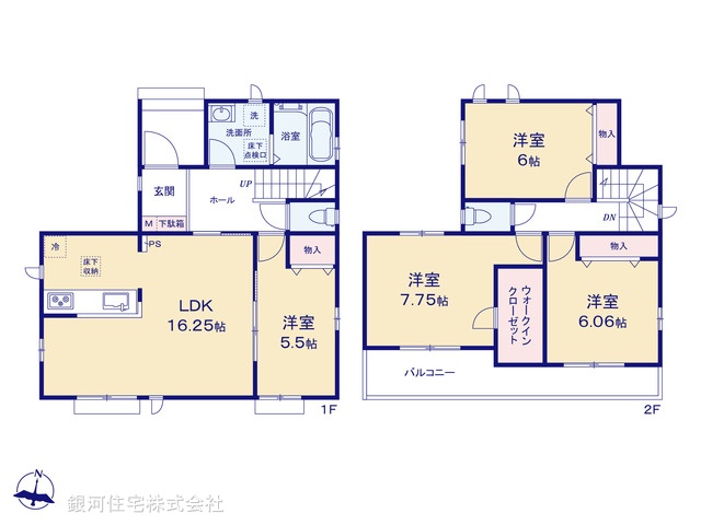 G00388429 埼玉県吉川市新栄２丁目 新築一戸建て 3990万円【間取図】