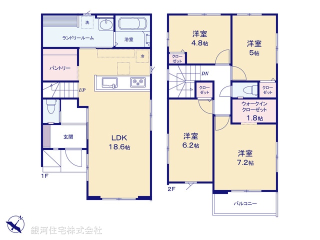 G00388444 埼玉県所沢市北原町 新築一戸建て 3699万円【間取図】