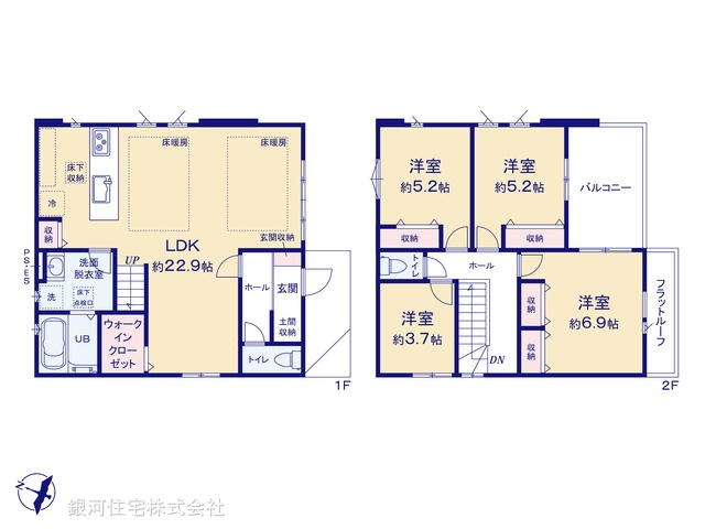 G00388478 千葉県市川市本北方３丁目 新築一戸建て 5999万円【間取図】