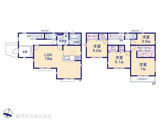 G00388533 東京都稲城市坂浜 新築一戸建て 5180万円【間取図】