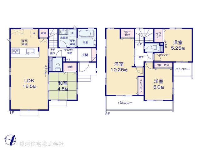 G00388548 埼玉県上尾市大字上 新築一戸建て 3398万円【間取図】