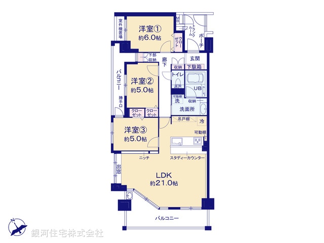 G00388559 埼玉県川口市南鳩ヶ谷４丁目 中古マンション 3980万円【間取図】