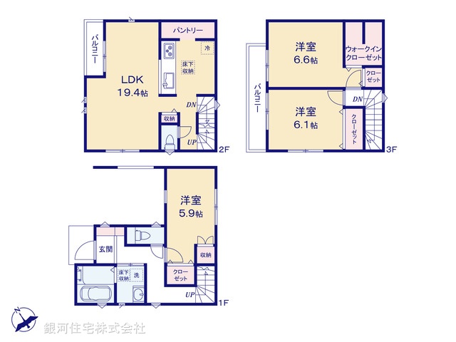 G00388587 千葉県流山市鰭ヶ崎 新築一戸建て 3980万円【間取図】