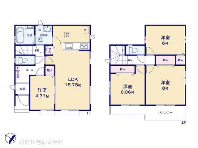 G00388617 埼玉県所沢市狭山ヶ丘２丁目 新築一戸建て 3590万円【間取図】