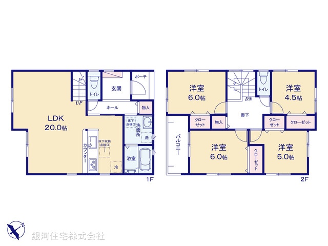 G00388625 千葉県野田市桜台 新築一戸建て 3180万円【間取図】
