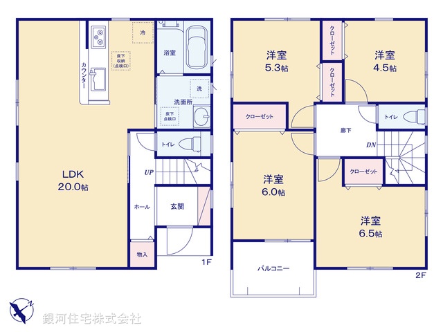 G00388626 千葉県野田市桜台 新築一戸建て 3080万円【間取図】