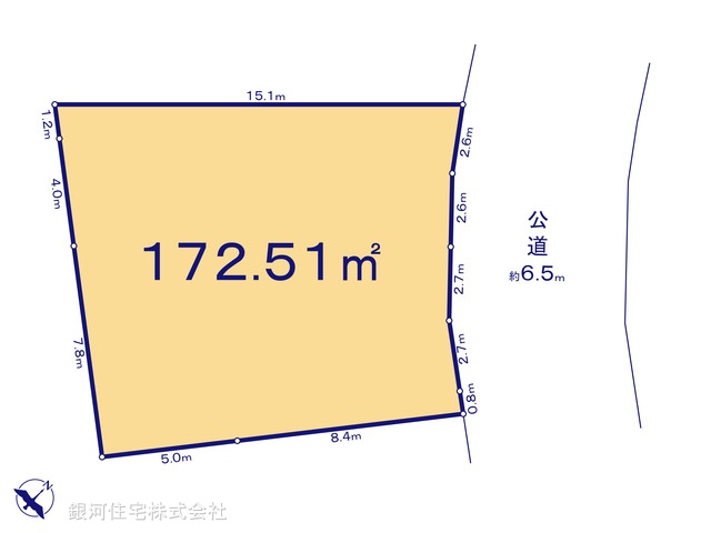 G00388629 神奈川県横浜市青葉区榎が丘 土地 4980万円【区画図】