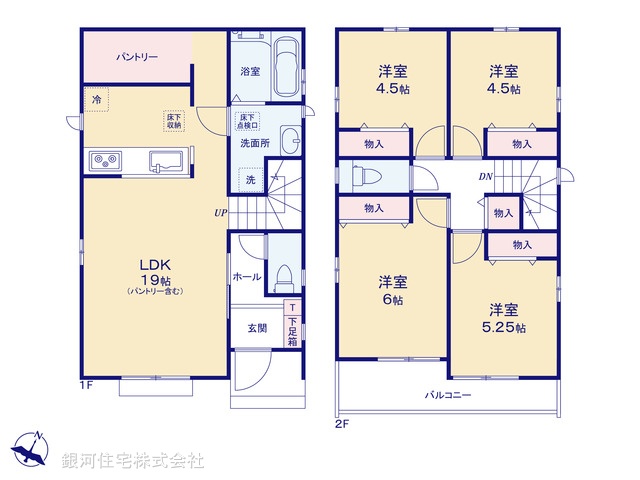 G00388664 東京都東村山市恩多町３丁目 新築一戸建て 4990万円【間取図】