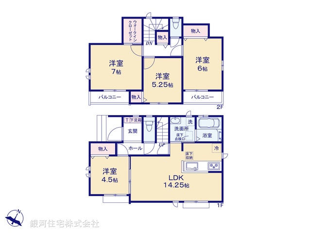 G00388666 東京都東村山市恩多町３丁目 新築一戸建て 4790万円【間取図】