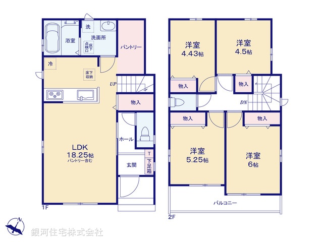 G00388667 東京都東村山市恩多町３丁目 新築一戸建て 4890万円【間取図】