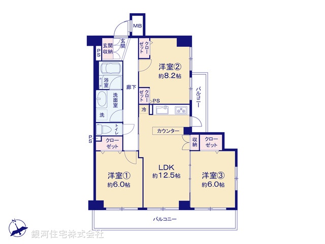G00388742 神奈川県横浜市港南区野庭町 中古マンション 2680万円【間取図】