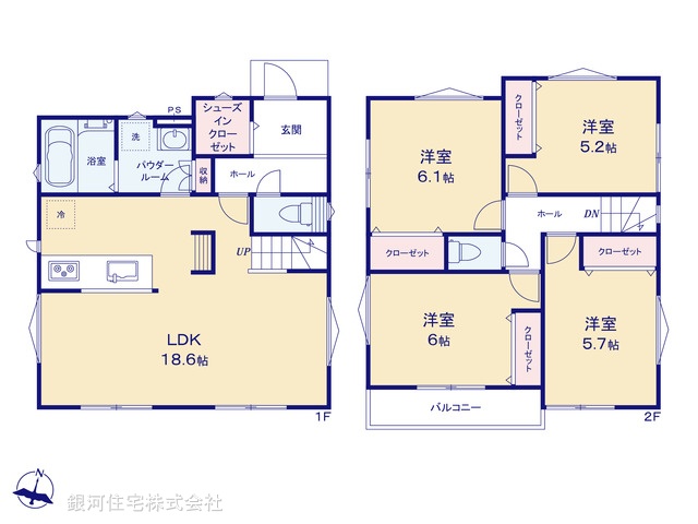 G00388791 神奈川県横須賀市野比１丁目 新築一戸建て 4190万円【間取図】