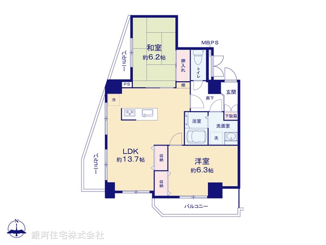 G00388828 東京都足立区千住４丁目 中古マンション 5980万円【間取図】