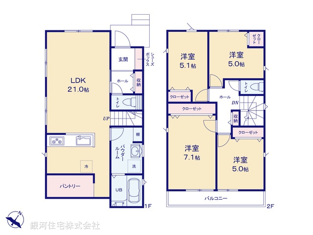 G00388862 神奈川県相模原市南区若松６丁目 新築一戸建て 4990万円【間取図】