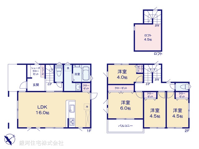 G00388980 神奈川県横浜市南区六ツ川２丁目 新築一戸建て 4580万円【間取図】