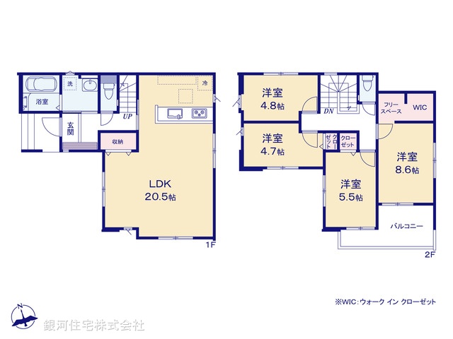 G00389025 埼玉県所沢市東狭山ヶ丘３丁目 新築一戸建て 4998万円【間取図】