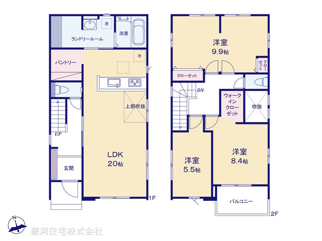 G00389026 埼玉県所沢市東狭山ヶ丘３丁目 新築一戸建て 4099万円【間取図】